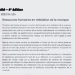 Permalink to Atelier EPMM n°4 « Ressources humaines en médiation de la musique »
